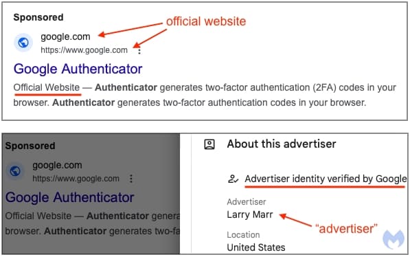 come proteggersi da falsi annunci google authenticator 01