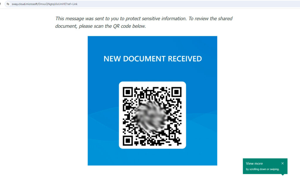 Microsoft Sway e QR Code: nuova frontiera del phishing per credenziali 1 microsoft sway phishing qr code furto credenziali