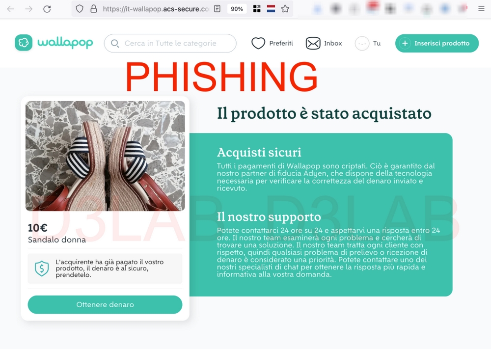 Phishing Wallapop: protezione delle aziende