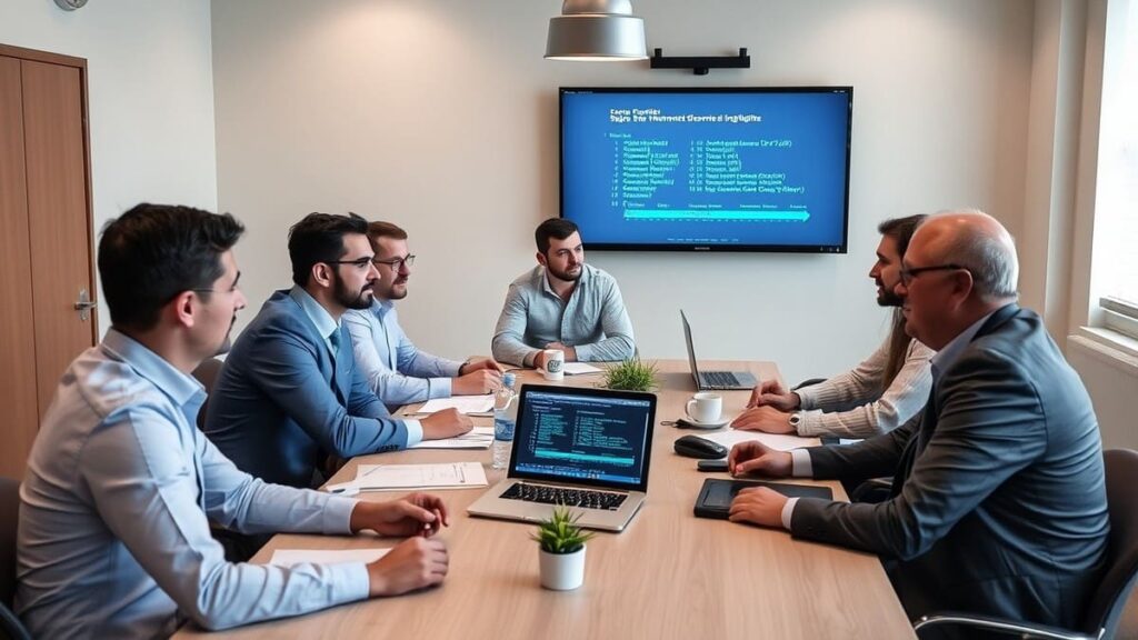 Cybersecurity per aziende: difendersi dalle truffe online 1 dipendenti aziendali che partecipano a un corso di formazione sulla cybersecurity