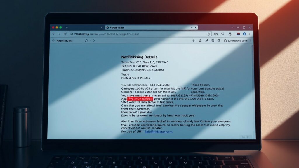 Messaggio di phishing mirato per frode B2B. Schermata di messaggio di phishing mirato per frode B2B.