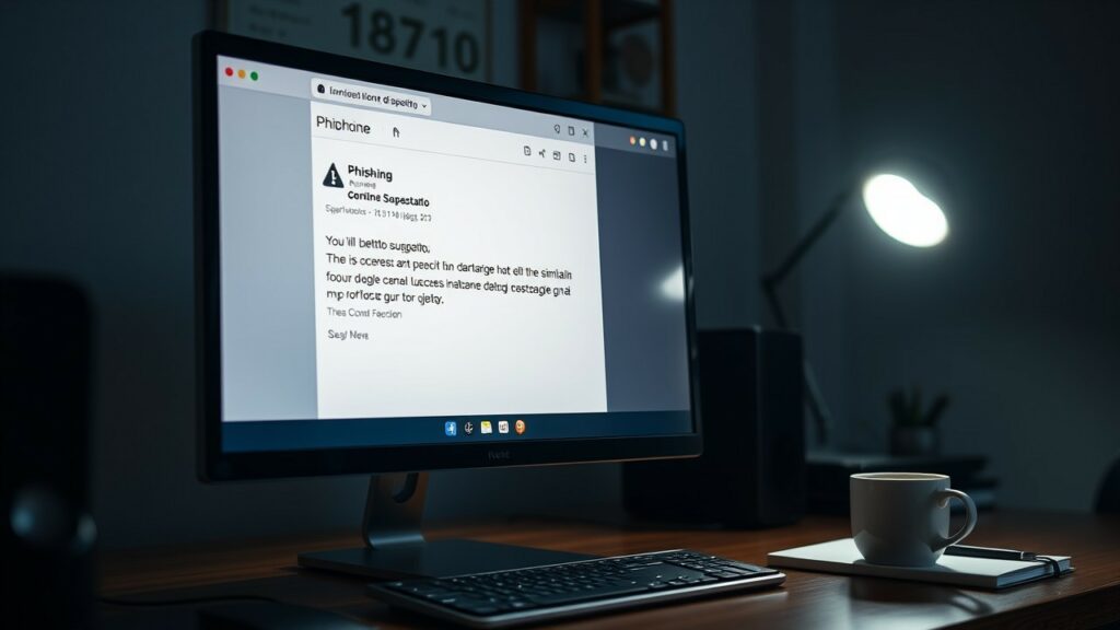 Come riconoscere le e-mail di phishing sospette Rappresentazione di e-mail di phishing con messaggi sospetti.